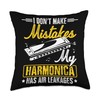 Harmonica Player Harmonica Set for Beginners Musician Throw Pillow