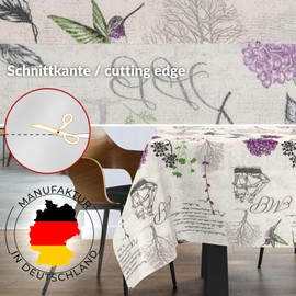 Fabric Tablecloth Washable Table Linen Tablecloth Cotton Polyester Hydrangea Purple 100 x 140 cm Indoor/Outdoor Tablecloth