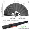 OMyTea Large Rave Folding Hand Fan for Men/Women - Chinese
