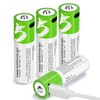 TEMIBATT AA Batteries Rechargeable, USB Rechargeable AA Batteries 4 Pack,1.5V