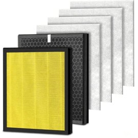 FutFilise PR1 Pet Replacement Filter for PR1 Air Purifier for Home Large Room, 2 Pack Pet 3-in-1 H13 Activated Carbon, with 4Pcs Washable Filter