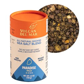 VOLCAN DEL MAR Mesquite Smoked Sea Salt Flakes – Unrefined Gourmet Colima Sea Salt Blend from Mexico – 100% Natural Seasoning for Cooking & Finishing – Paradise (Mild) – 3.5 oz