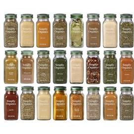 Simplly Organics Herbs, Spices and Seasonings Assorted Variety Sampler Gift Set - By Veher (24-Pack)