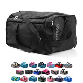 Sports Bag Gym Holdall Men Women Duffel Shoulder Fitness Bag Swimming Pool Bag Travel Holiday Strap Cabin Luggage Weekender Overnight Camping Small 20L Large 40L (Black 2, 40 L)