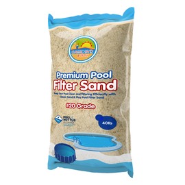 CLASSIC SAND & PLAY Swimming Pool Filter Sand for Above & Inground Pools, 40 lbs, Supports Residential and Commercial Filtration Systems, Premium Efficient Silica, No Clogging or Clumping, #20 Grade