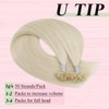 YoungSee Blonde U Tip Hair Extensions Platinum Blonde Utips Hair
