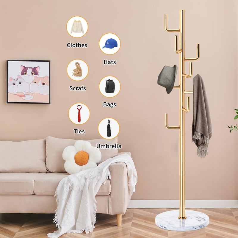 ZOZOE Metal Modern Coat Racks, Cactus Coat Rack Freestanding with