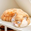 Lifelike Sleeping Tabby Cat Figurine - Realistic Curled Up Kitten