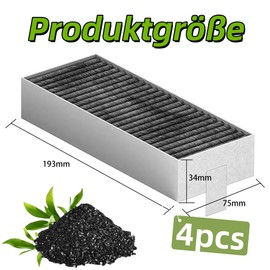 Cooker Hood Filter, 4 Activated Carbon Filters for Siemens HZ9VRCR0 17004796, Bosch HEZ9VRCR0 17004805, Gaggenau CA282111, Neff Z821VR0 17004806, Constructa CZ9VRCR0, Recirculation Replacement Pack of