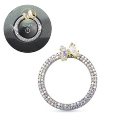 ORIESSE Car Engine Start Stop Button Ring Rotatable Butterfly Push Start Button Car Decor Colorful Ignition Ring Car Accessories for Women Teens Girly New Car Gift