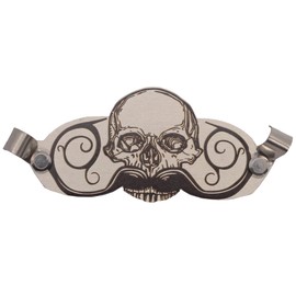 Mustache Guard Drinking Protector | Stainless Steel Skull Clip for Coffee Beer Wine Glasses Cups | Portable Facial Hair Shield | Defender Moustache Drink Protector by Death Grip