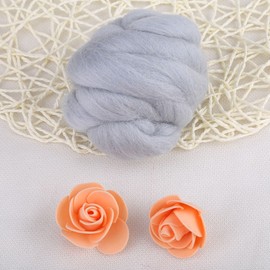 SOULONG Fairy Tale Wool Sewing Set, 55g Colored Felting Needles Tool Kit Felting Wool Roving Spinning Trimming Handmade DIY Sewing Tools for Beginner DIY Craft Doll Ornament (78-Gray)