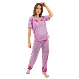 i-Smalls Ladies Selection of Long Jersey NIghtdress Nighties Loungewear(Pink) 2XL