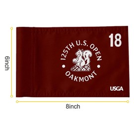 2BUT 2025 US Open Flag Oakmont Golf Pin USGA Flag Practic Putting Green Golf Flag For Backyard Garden Double-Sewn 600D Nylon Miniature Pin Flag Regulation Tube Flag(Red 8"x6")