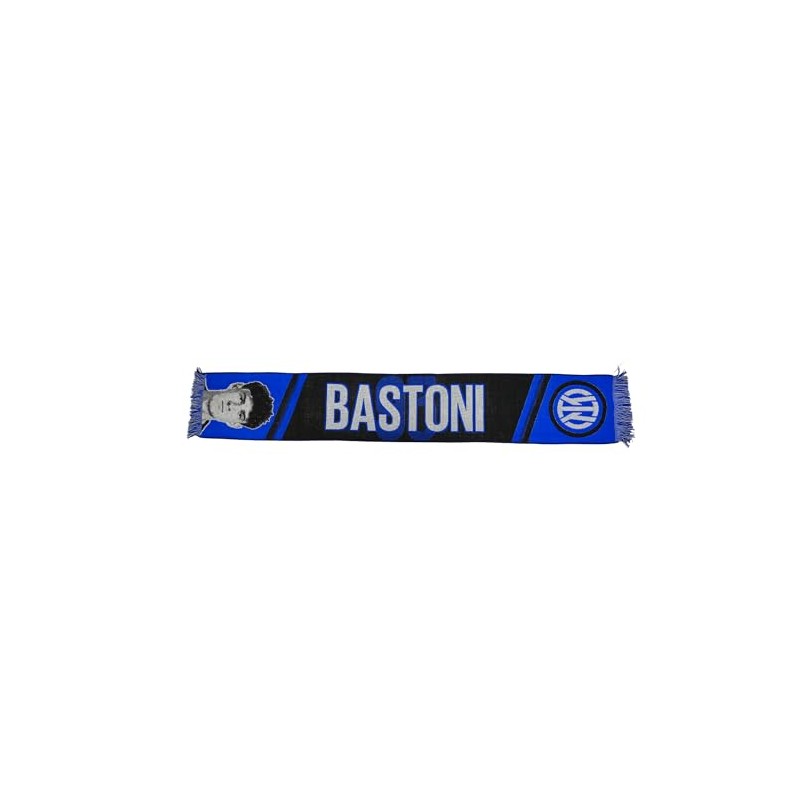 Inter, Sciarpa Jacquard dedicata al giocatore Alessandro Bastoni, 100% Acrilico,