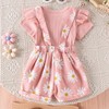 Newborn baby girl summer outfits overalls shorts 0-3 Months pink