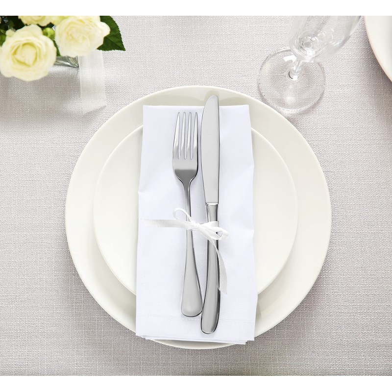 Utopia Kitchen White Cloth Napkins [12 Pack, 18x18 Inch] Absorbent