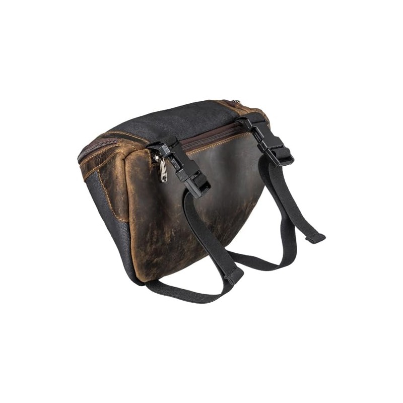 Tough 1 Canvas Pommel Bag Leather Accents Black