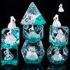 Resin Rabbit DND Dice Set, Polyhedral D&D Dice Animal Inclusion