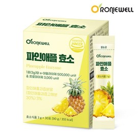 Roniwell 파인애플 효소 브로멜라인 식이섬유 아밀라아제 고역가수치 30포 Pineapple Enzyme Bromelain Dietary Fiber Amylase High Activity 30 Packs