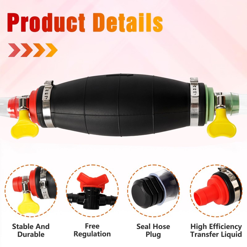 Handpumpe zum Umfüllen von Flüssigkeiten wie Benzin, XL Umfüllpumpe inkl.