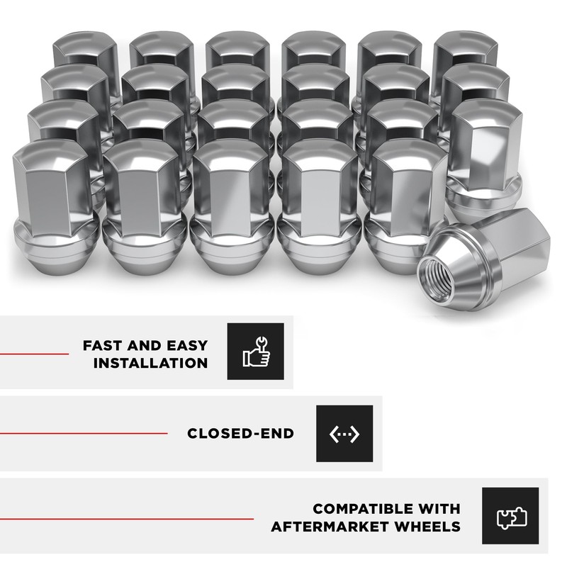 White Knight M14x1.5 Lug Nuts for Select GM and CDJR,