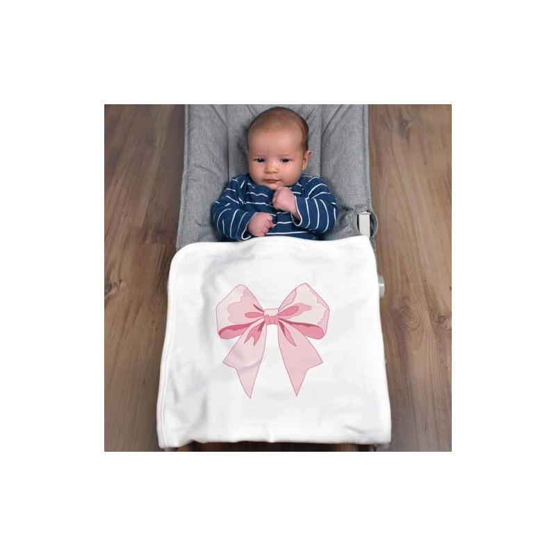Azeeda 'Pink Bow' Cotton Baby Blanket/Shawl (BY00039371)