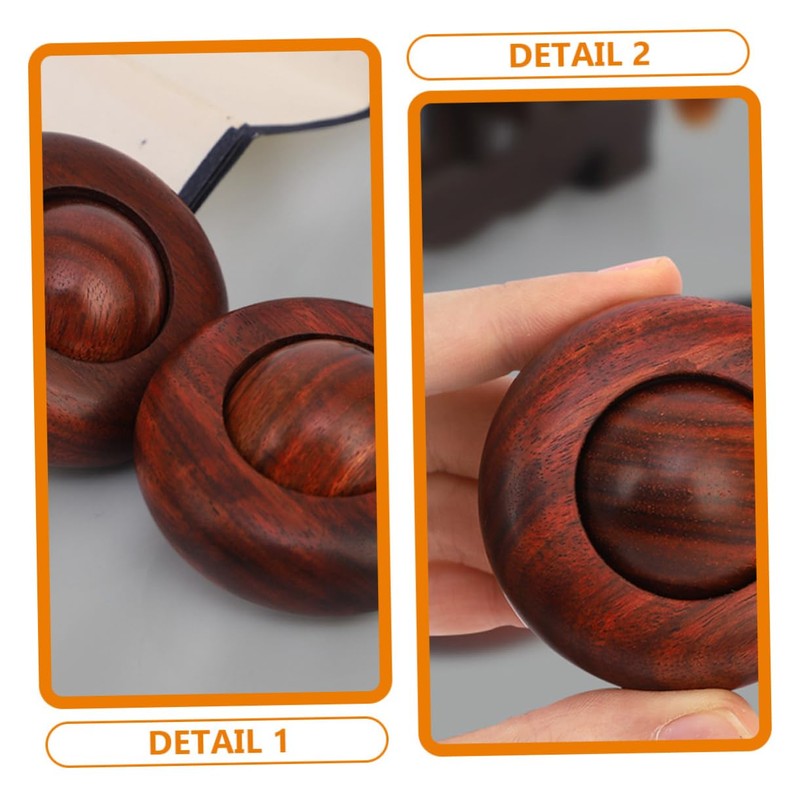BIUDECO Wooden Hand Massage Ball Small Palm Massage Sphere for