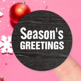 4in Round Label Stickers 100pcs Season's Greetings Quotes Label Decals for Boxes Laptop Envelope Seal Jar Water Bottles Phone Holiday Present Christmas Party Invitation Cards