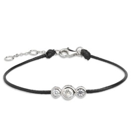 XENOX® Zarge bracelet, women's bracelet made of high-quality 925 sterling silver with three zirconia stones, Sterling Silver, Cubic Zirconia