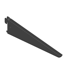 Element System U-Bar T 370 mm Black Matt with Hole Classic 50 Console 10201-00073 for Wall Rail 2-Row Shelf Rail