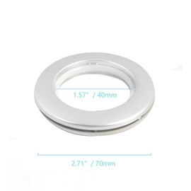 42 Pack Curtain Grommets Inner Diameter 1-9/16"(40mm) Plastic Curtain Large Eyelet Rings Nanoscale Low Noise Large Grommet Kit for Fabric (Silver)