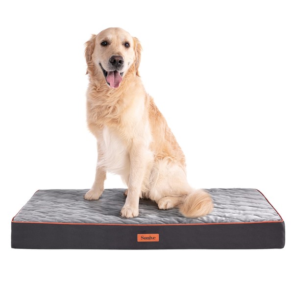 Sonive Extra Large Waterproof Egg Crate Foam Dog&Cat Beds Supportive