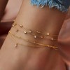 Generic Adzoni Heart Ankle Bracelets for Women 14K Gold Plated