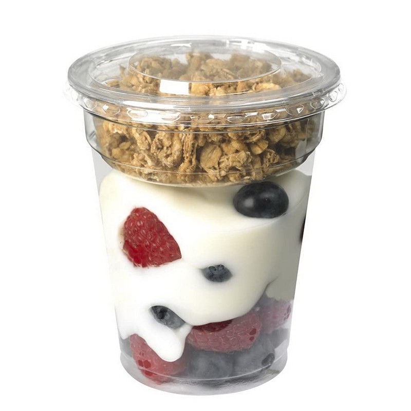 16 oz. Clear Plastic Parfait Cups with Insert Yogurt Fruit
