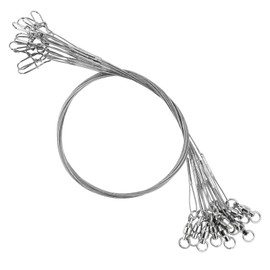 Atibin Rigs Lure Wire Leader Line Saltwater Swivels Fishing Leader Bait Wire Rigs Fishing Leaders Snap White Nickel #3 50lb 15.8in 20pcs