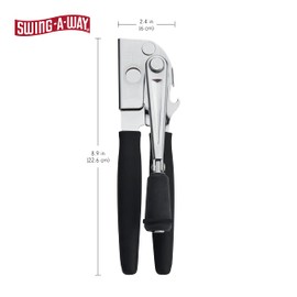 Swing-A-Way Easy-Crank Can Opener with Folding Crank Handle, Black, 3.50 x 4.50 x 10.50