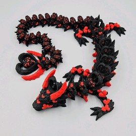 Heart Dragon Collectible Figurines - Articulated Dragon - Color: Dark Heart, Size: Small - 13.5"