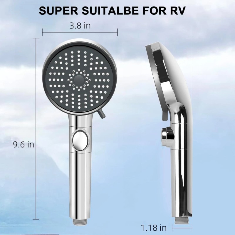FOCSPROD RV Shower Head with Hose, High Pressure 5 Mode