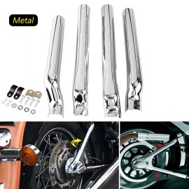 Unbranded Chrome Rear Swingarm Tube Covers Kit For Harley Softail Custom FXSTC FXST FXSTB