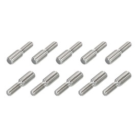 HiPicco M8x15mm to M12x15mm Double End Threaded Stud Screw Reducing Bolt,304 Stainless Steel Thread Reducer Adapter for Furniture Fastener Welding, Hardware Connectors 10 Pack