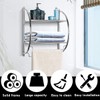 Tangkula Wall Mount 2 Tier Bathroom Shelf with Bars, 18"