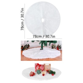 Christmas Tree Blanket, Round Christmas Tree Skirt, White Plush Christmas Tree Skirt, Faux Fur Snowflake Christmas Tree Skirt, White Christmas Tree Skirt for Christmas Tree, Christmas Tree Skirt