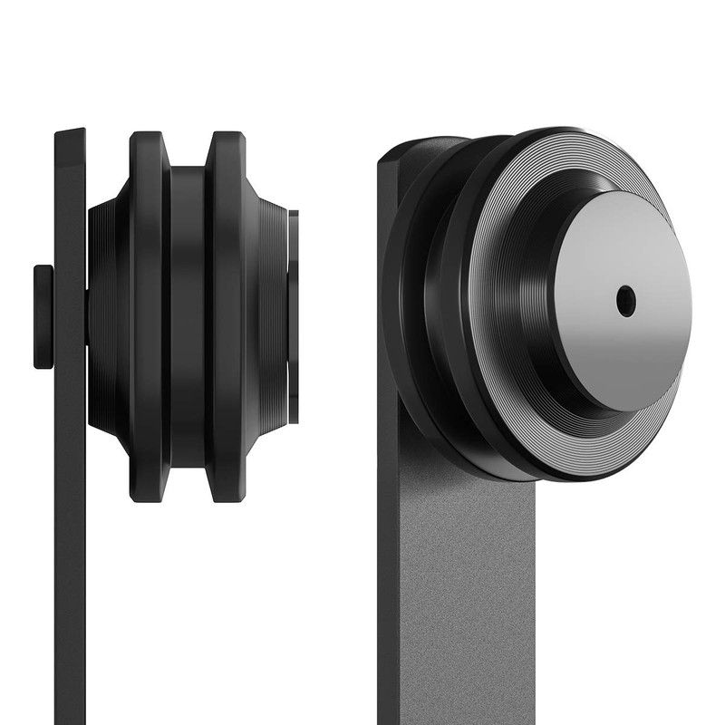 SMARTSTANDARD Sliding Barn Door Hardware Hangers 2pcs (Black) (I Shape