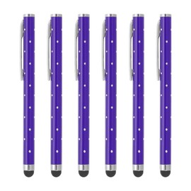 PATIKIL Stylus Pens for Touch Screens, 6 Pcs High Precision Universal Bling Stylus Crystal Metal Capacitive Pen for Touch Screen Devices Phone Tablets Laptop, Purple