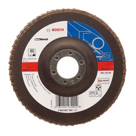 Bosch Professional Flap Disc (for Angle Grinders, Various Materials, Straight Design, Diameter 125 mm, Grit 40), 2608607353