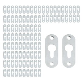 Geesatis 100 Pcs Heavy Duty Metal Keyhole Hangers for Mirrors Cabinet Picture Picture Keyhole Mounting Christmas Picture Gift Hanger Hanging , with Mounting Screws, 1.7" x 0.6"