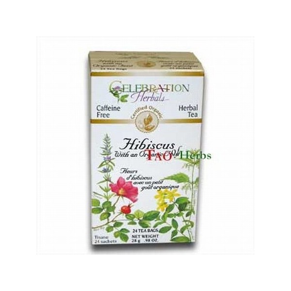 Té de hibisco, certificado orgánico, 24 bolsas de té