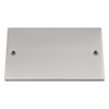 Electrical Blanking Plate Double 2 Gang - Satin Brushed Chrome