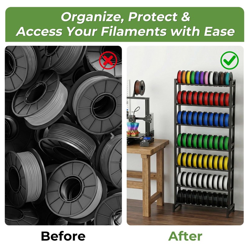 3D Printer Filament Rack, 7-Tier Heavy Duty Filament Storage Shelf,